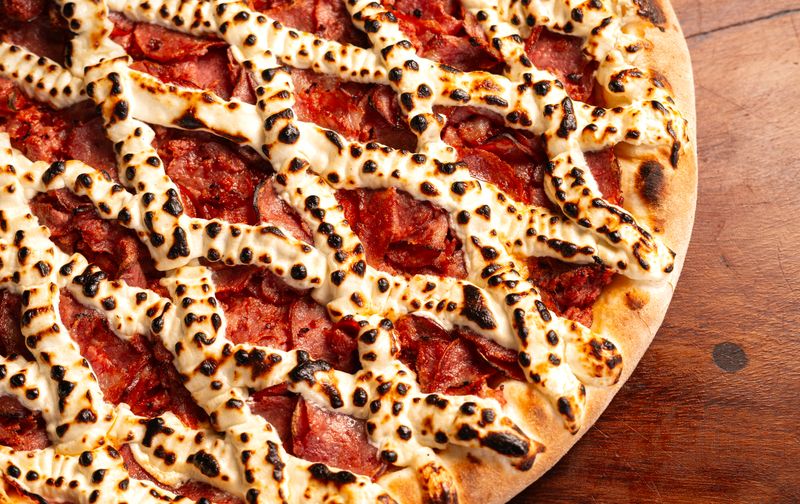 Anthony's coal fired pizza with pepperoni and sausage